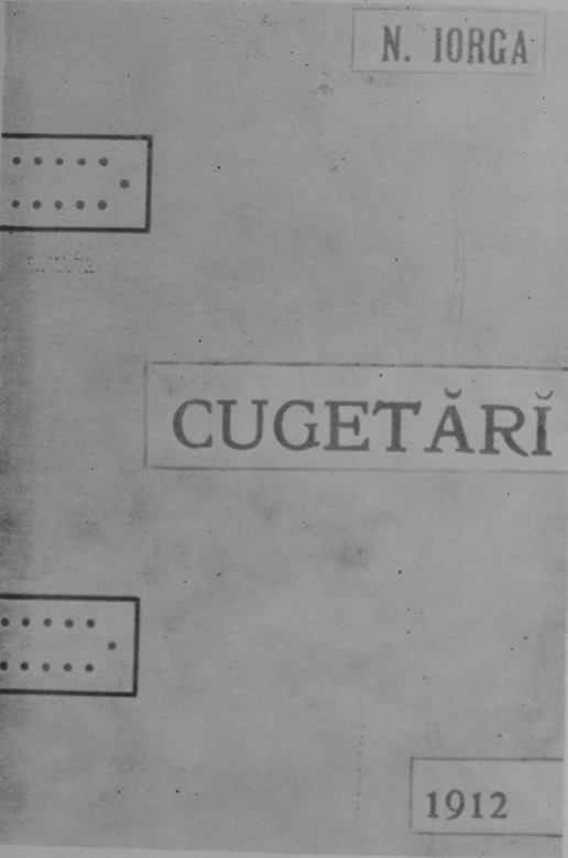 Coperta ediției a doua, Cugetări din 1911 (data care apare pe foaia de titlu)