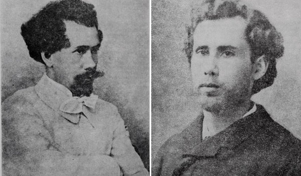 Două poze cu Barbu Ștefănescu Delavrancea, tânăr