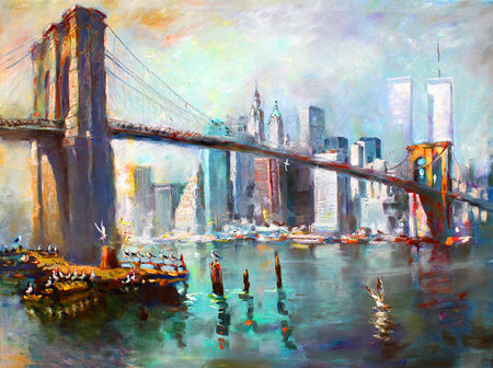 Podul Brooklyn, pictură de Ylli Haruni