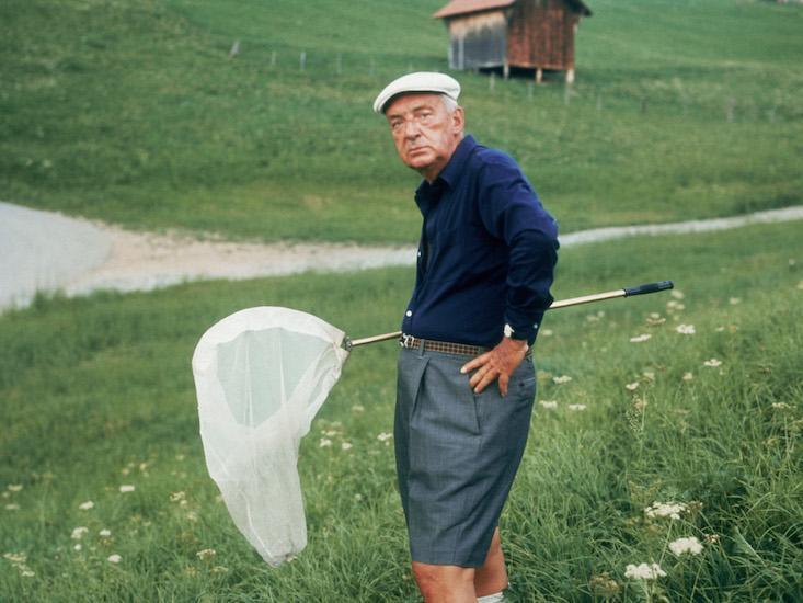 Vladimir Nabokov, la vânătoare de fluturi, în jurul anului 1975Credit foto: Horst Tappe / Getty Images, Sursa: Nautil