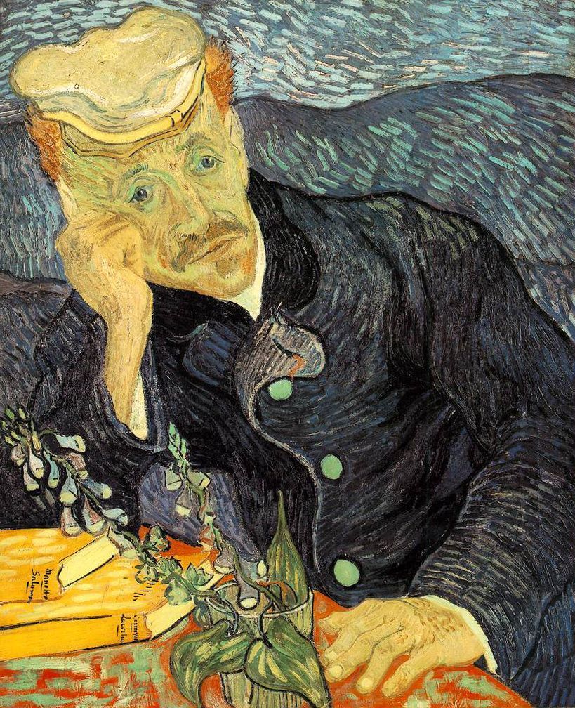 Portretul doctorului Gachet; Vincent van Gogh, 1890 | Sursa: Wikipedia, Domeniu public