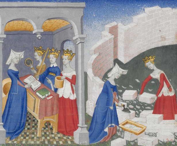 Christine de Pizan, ilustrație din Cartea cetății doamnelor | Sursa: World Digital Library/National Library of France