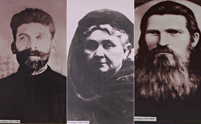 De la stânga: Tatăl, Isidor Blaga, mama, Ana Blaga (născută Moga), bunicul din partea tatălui, Simion Blaga | Credit foto: Mira Kaliani