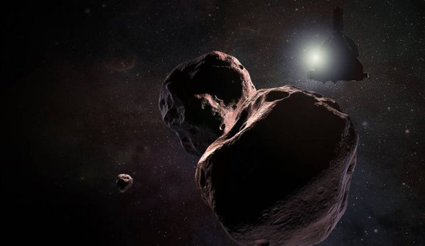 Cel mai îndepărtat obiect vizitat de oameni În prima zi din 2019, sonda New Horizons a trecut la doar 3.500 de kilometri de obiectul 2014 MU69, cunoscut anterior după numele de Ultima Thule şi care acum se cheamă Arrokoth.