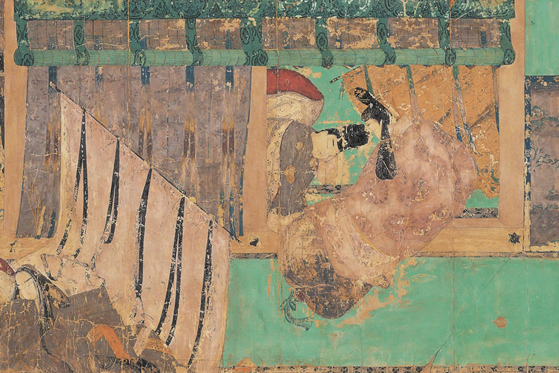 Genji Monogatari Emaki, ilustrație din Povestea lui Genji, suluri pictate ce datează din prima jumătate a secolului al XII-lea, cele mai vechi versiuni cunoscute | Sursa: Tokugawa Art Museum