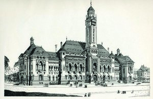 Proiectul pentru Primăria Capitalei, 1912 | Sursa: Petre Antonescu, Clădiri, construcții, proiecte și studii/Arhitectura-1906.ro
